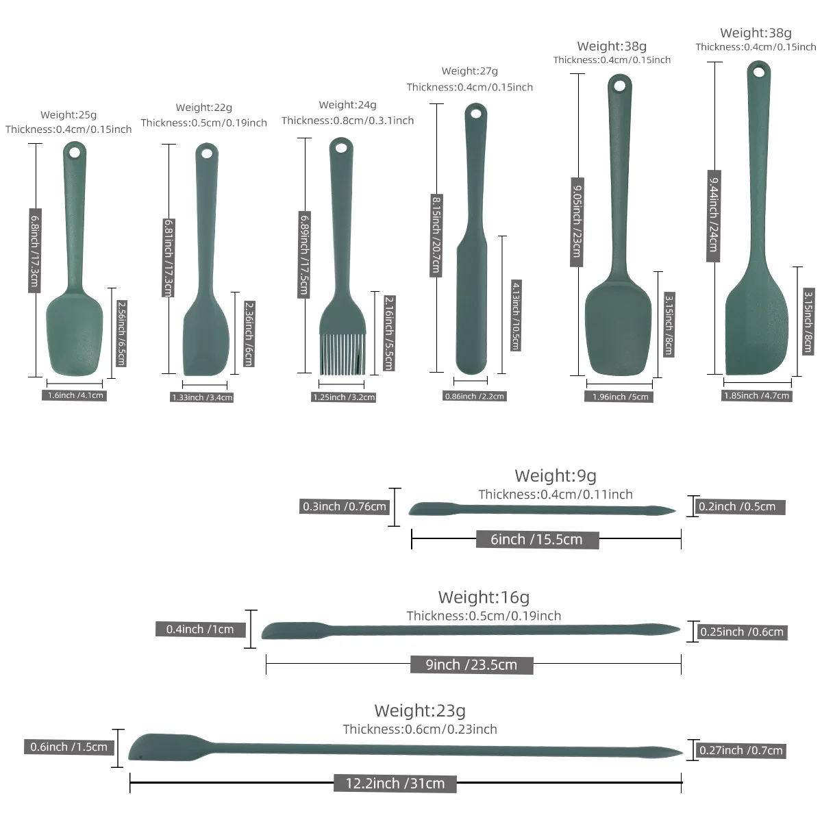 Silicone Baking Tool Set 6-pie - Okonomiyaki Spatula recension och pris