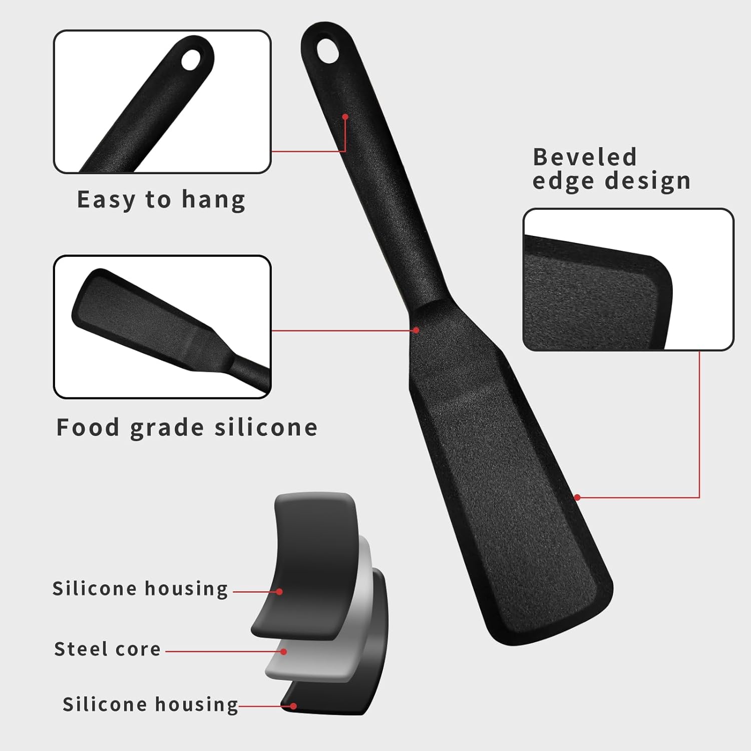 1Pcs Food-Grade Silicone Thin  - Okonomiyaki Spatula recension och pris